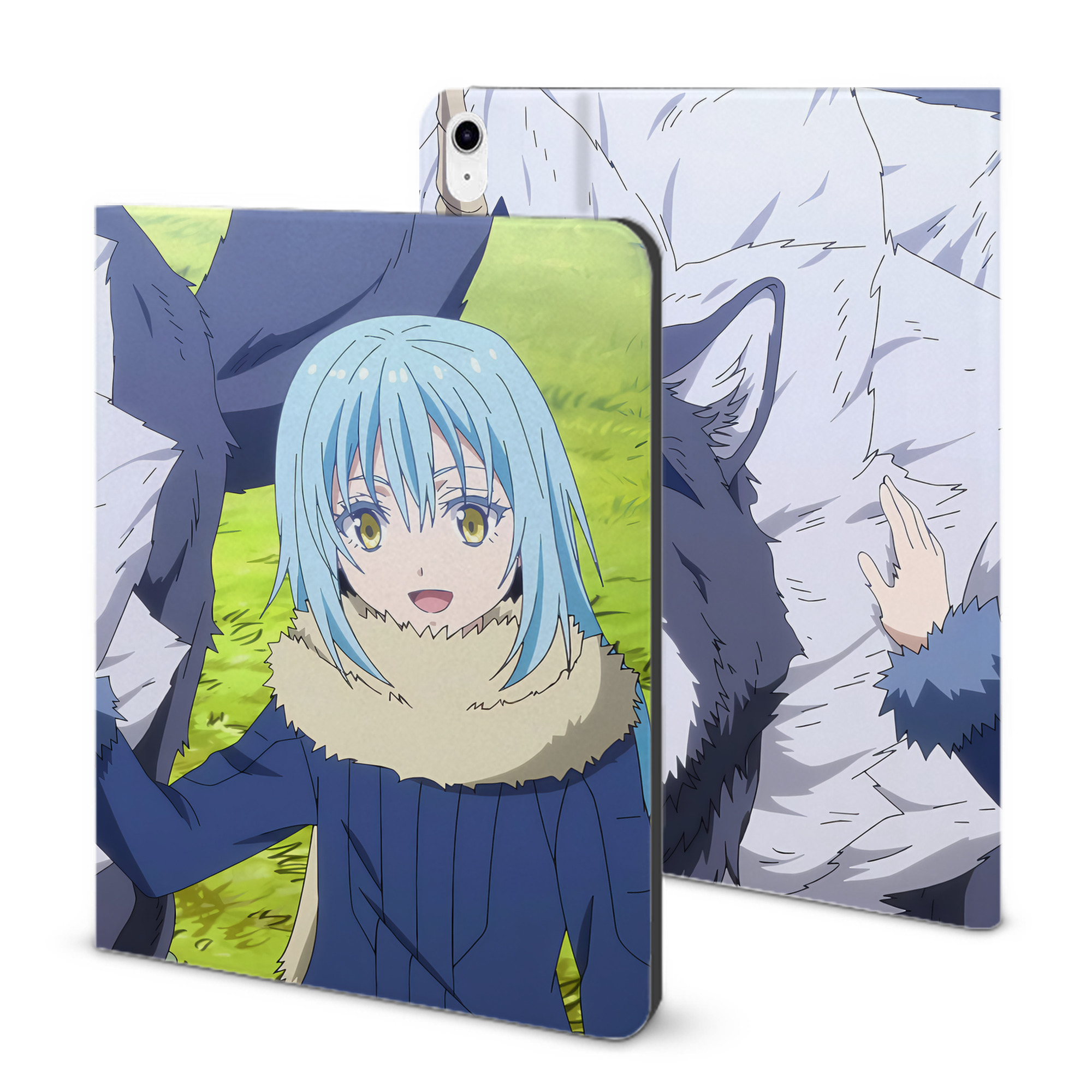 （画像用） 転スラ Regarding Reincarnated to Slime IPad ケース ブック型 PUレザー TPU 耐衝撃 軽量 薄型 ペン収納なし 全面保護 IPad 各モデル対応